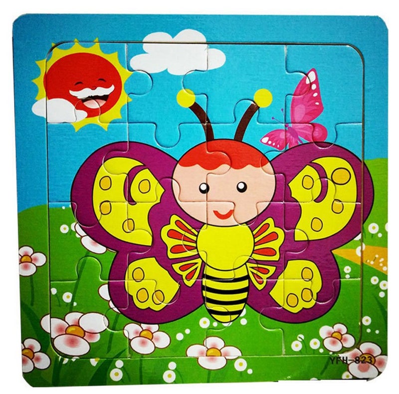 OMGOD Kids Puzzles Toys 4 Pack, 16pcs Wooden Animals Elephant Bee Dolphins Ladybugs Fancy Education and Learning Intelligence Toys Jigsaw Puzzles Present - Image 4